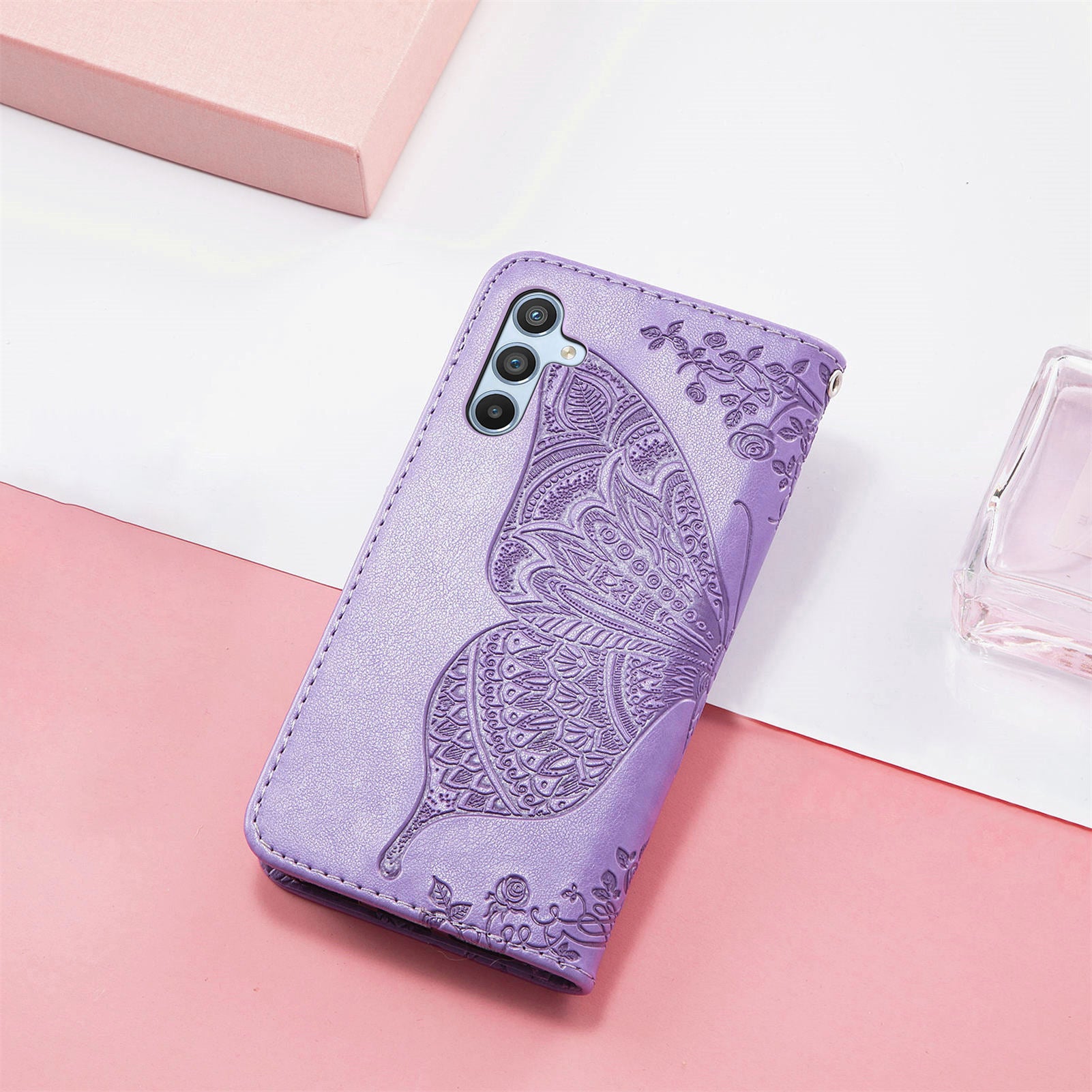 For Samsung Galaxy A54 5G PU Leather Imprinted Butterfly Pattern Phone Case Stand Wallet Folio Flip Cover with Strap For Samsung Galaxy A54 5G PU Leather Imprinted Butterfly Pattern Phone Case Stand Wallet Folio Flip Cover with Strap